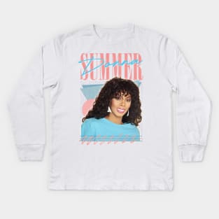 Donna Summer - - Retro Style Fan Art Design Kids Long Sleeve T-Shirt